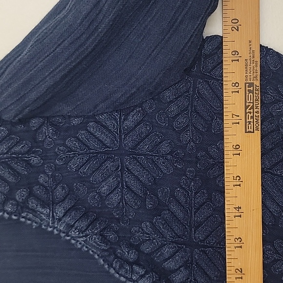 William Rast Blue Embroidered Boho Peasant Long Sleeve Womens Top XL - Picture 7 of 14